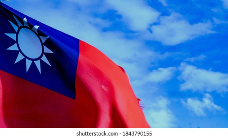 taiwan flag in the sky