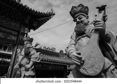 TAIWAN, KAOHSIUNG - 7 February 2018. Xuanwu God Statue Pavilion, Lotus Pond, Zuoying District, Kaohsiung, Taiwan