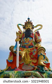 TAIWAN, KAOHSIUNG - 7 February 2018. Xuanwu God Statue Pavilion, Lotus Pond, Zuoying District, Kaohsiung, Taiwan