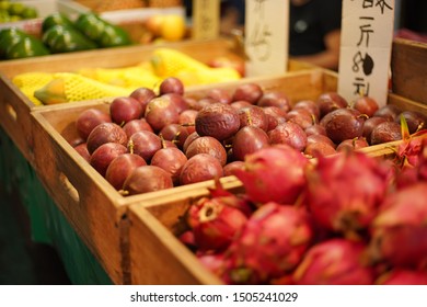 Taiwan Market, Dragon Fruit And Passion Fruit