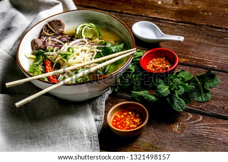 Taiwan Niu Rou Mian(Beef noodle soup, often referred to as beef noodles, is a Chinese and Taiwanese noodle soup made of stewed or red braised beef, beef broth, vegetables and Chinese noodles)