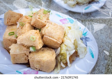 Taiwan traditional famous food - Stinky tofu.