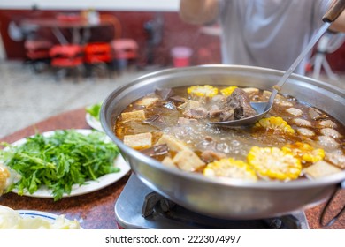 Taiwanese cuisine ginger duck soup - Shutterstock ID 2223074997
