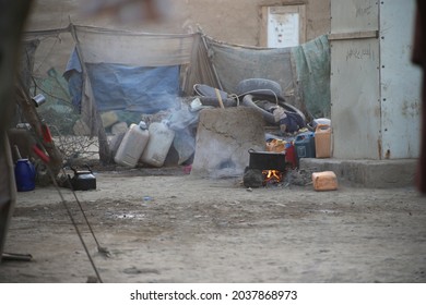 Taiz, Yemen- 04 Feb 2021 : A poor girl lives in a displacement camp in Taiz, Yemen
