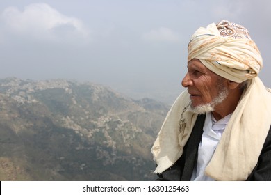 Taiz / Yemen - 19 Aug 2016 : An old man wearing traditional clothes in the city of Taiz, Yemen