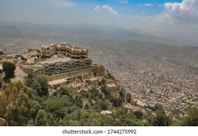 Taiz / Yemen - 28 May 2020 : Sheikh Zayed Park In The City Of Taiz, Yemen, Which Was Bombed By Coalition Warplanes After The Houthi Militia Turned It Into A Military Barracks To Bomb The City.