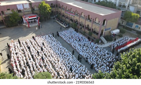 Taiz, Yemen November 16, 2021
An Aerial Photo Of A School In Taiz, Showing The Continuation Of Education In The City, Despite The War For Seven Years