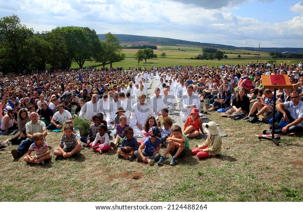 Taize ecumenical community. Gathering for a\
New Solidarity. France. \
08-30-2015