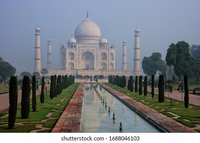 Taj Mahal in early morning for, Agra, Uttar Pradesh, India. It was build in 1632 by Emperor Shah Jahan as a memorial for his second wife Mumtaz Mahal.