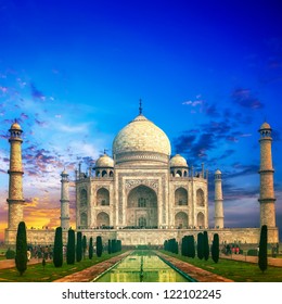 Taj Mahal India Sunset