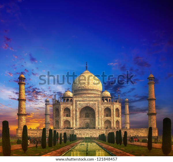 Taj Mahal India Sunset Stock Photo (Edit Now) 121848457