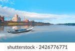 Taj Mahal mausoleum reflected in Yamuna river - Agra, Uttar Pradesh, India