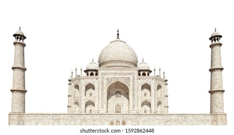 Taj Mahal Palace (Agra, India) isolated on white background