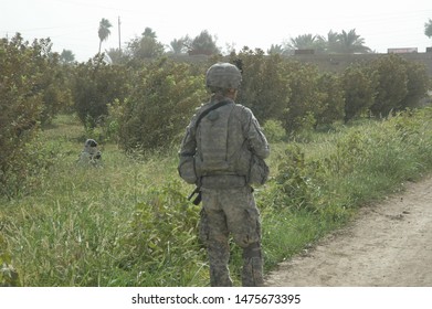 TAJI, IRAQ, AUGUST 13th 2008 - 25th Infantry Division Soldiers Conducting A Patrol And Setting Up A Checkpoint.