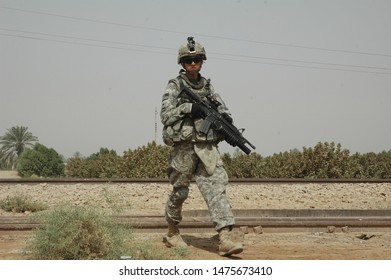 TAJI, IRAQ, AUGUST 13th 2008 - 25th Infantry Division Soldiers Conducting A Patrol And Setting Up A Checkpoint.