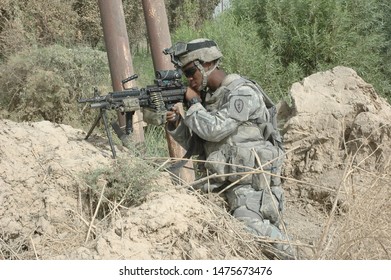 TAJI, IRAQ, AUGUST 13th 2008 - 25th Infantry Division Soldiers Conducting A Patrol And Setting Up A Checkpoint.