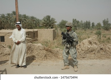 TAJI, IRAQ, AUGUST 13th 2008 - 25th Infantry Division Soldiers Conducting A Patrol And Setting Up A Checkpoint.