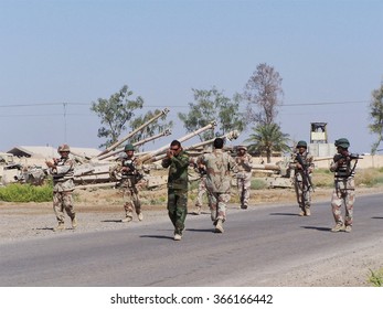 TAJI, IRAQ - SEPTEMBER 24, 2007: Iraqi Army Soldiers In Training