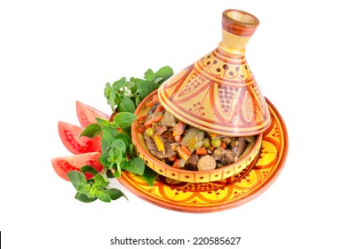 الطبخ المغربي الطحين المغربي Tajine-full-meat-vegetables-marjoram-260nw-220585627