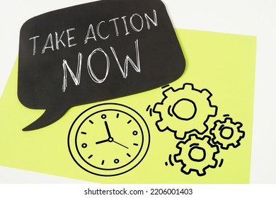 Take Action Now Is Shown Using A Text