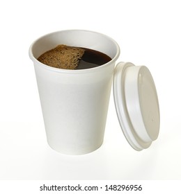 Take Away Blank Paper Small Coffee Cup Mock Up Or Mockup Template With Clipping Path Isolated On White Background