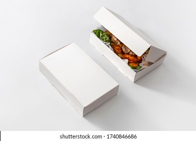 Take Away Box With Salad Potatoes And Chicken