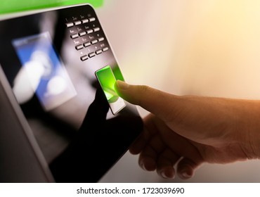 Take close-up pictures of the finger scanner on the fingerprint reader. The concept of data security or data access control