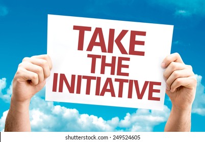 Take The Initiative Card With Sky Background