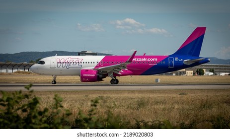 Take Off Airplane In Euroairport In Saint Louis In France On July 2022