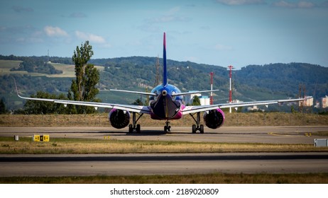 Take Off Airplane In Euroairport In Saint Louis In France On July 2022