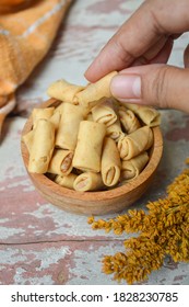 Take The Sumpia Or Mini Spring Roll, Typical Indonesian Homemade Crispy Fried Snack 