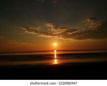 Take From Taiwan Beach Is About Sunset