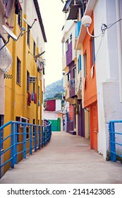 Take a tour through the streets of Brazil. Shot of a colorful neighbourhood in Rio de Janeiro, Brazil.