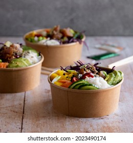 Takeaway Ahi Tuna Poke Bowls Photography