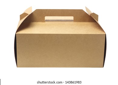 Takeaway Cake Box On White Background