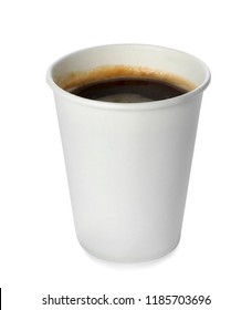 Takeaway Paper Coffee Cup Isolated On White