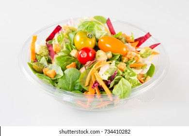 Takeaway Salad On White Background