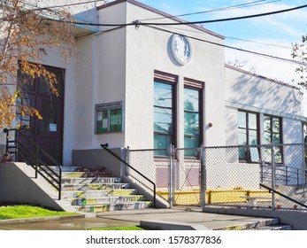 Taken December 3, 2019 Of Piedmont School Along Piedmont Avenue In Oakland, CA, USA. Side Entrance To The School.