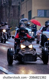 Taken In Olympia Washington At The Toy Run Event Where Biker Deliver Toys To Needy Kids. Taken On December 4 2021 . On A Rainy Fall Day.