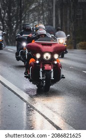 Taken In Olympia Washington At The Toy Run Event Where Biker Deliver Toys To Needy Kids. Taken On December 4 2021 . On A Rainy Fall Day.