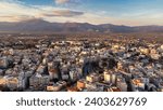 taken at sunset Greece Komotini city square aerial shot