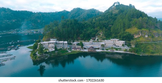 Takengon, Aceh, Indonesia. April 4th, 2020. A Camp Site Shot By Drone In Early Morning In Takengon, Aceh, Indonesia. 