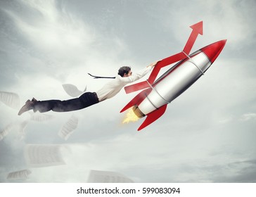 Take-off business success. 3D Rendering - Shutterstock ID 599083094