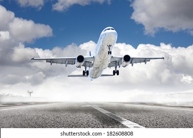 Takeoff Plane In Airport