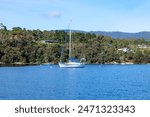 Taking a boat to Bruny Island, Tasmannia, Australia 