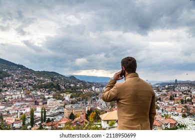 Taking a call with a beautiful view on Sarajevo