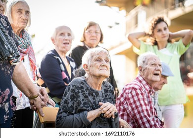 Taking care of senior people in nursing home