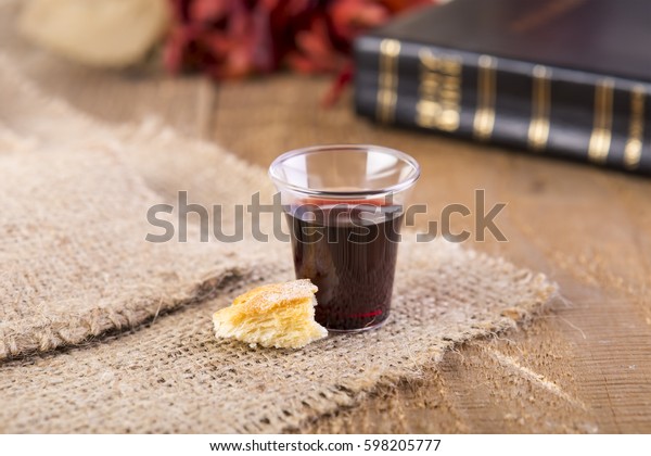 Taking Communion Cup Glass Red Wine Stock Photo (Edit Now) 598205777