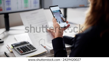 Taking Document Paper Photo Using Smartphone Scanner App