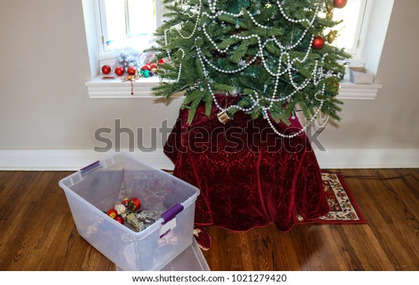 Taking Down Christmas Treemost Ornaments Gone Stock Photo Edit